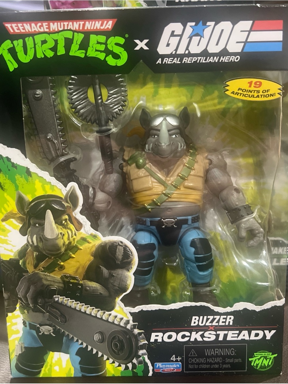 Teenage Mutant Ninja Turtles x G.I. Joe Rocksteady Action Figure - Gray & Blue